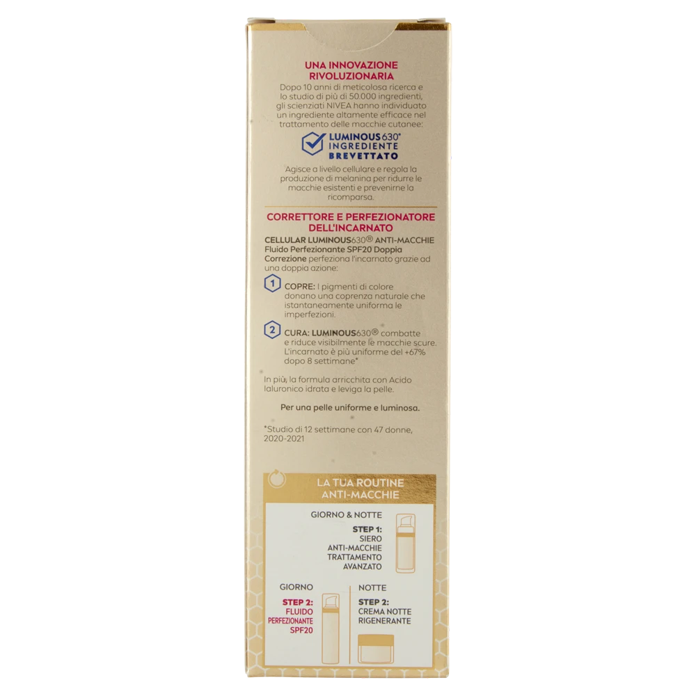 NIVEA Cellular Luminous630 Anti-Macchie Fluido Perfezionante Spf 20 Doppia Correzione 40 Ml 4 NIVEA Cellular Luminous630 Anti-Macchie Fluido Perfezionante Spf 20 Doppia Correzione 40 Ml - immagine 2